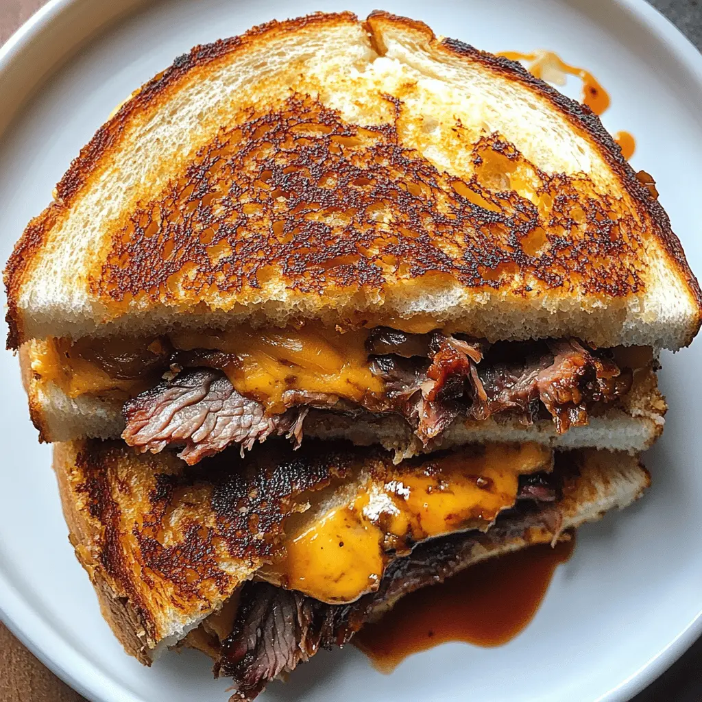 Imagine the perfect combination of smoky brisket and melted cheese, all between crispy golden bread! This Smoked Brisket Grilled Cheese is a mouthwatering delight that elevates your sandwich game. With its rich flavors and gooey cheese, it's ideal for family gatherings or cozy nights in. Don't forget to save this recipe for your next cookout or comfort food craving!
