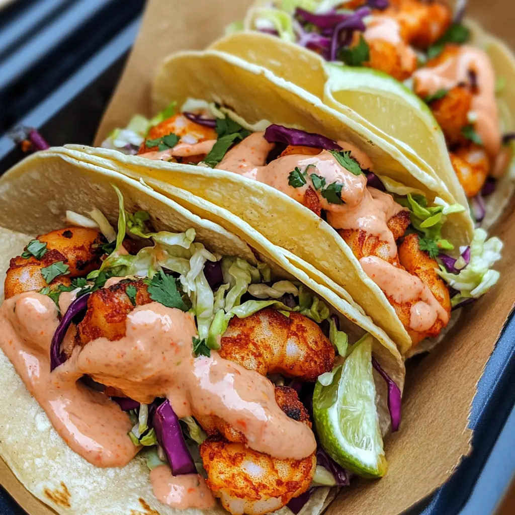 Get ready for a flavor explosion with these Spicy Shrimp Tacos! Each bite features juicy shrimp seasoned with bold spices and topped with a creamy Sriracha sauce and refreshing cilantro lime slaw. Perfect for taco night or a fun gathering. Save this recipe for a delicious meal that will impress friends and family! 🌮✨