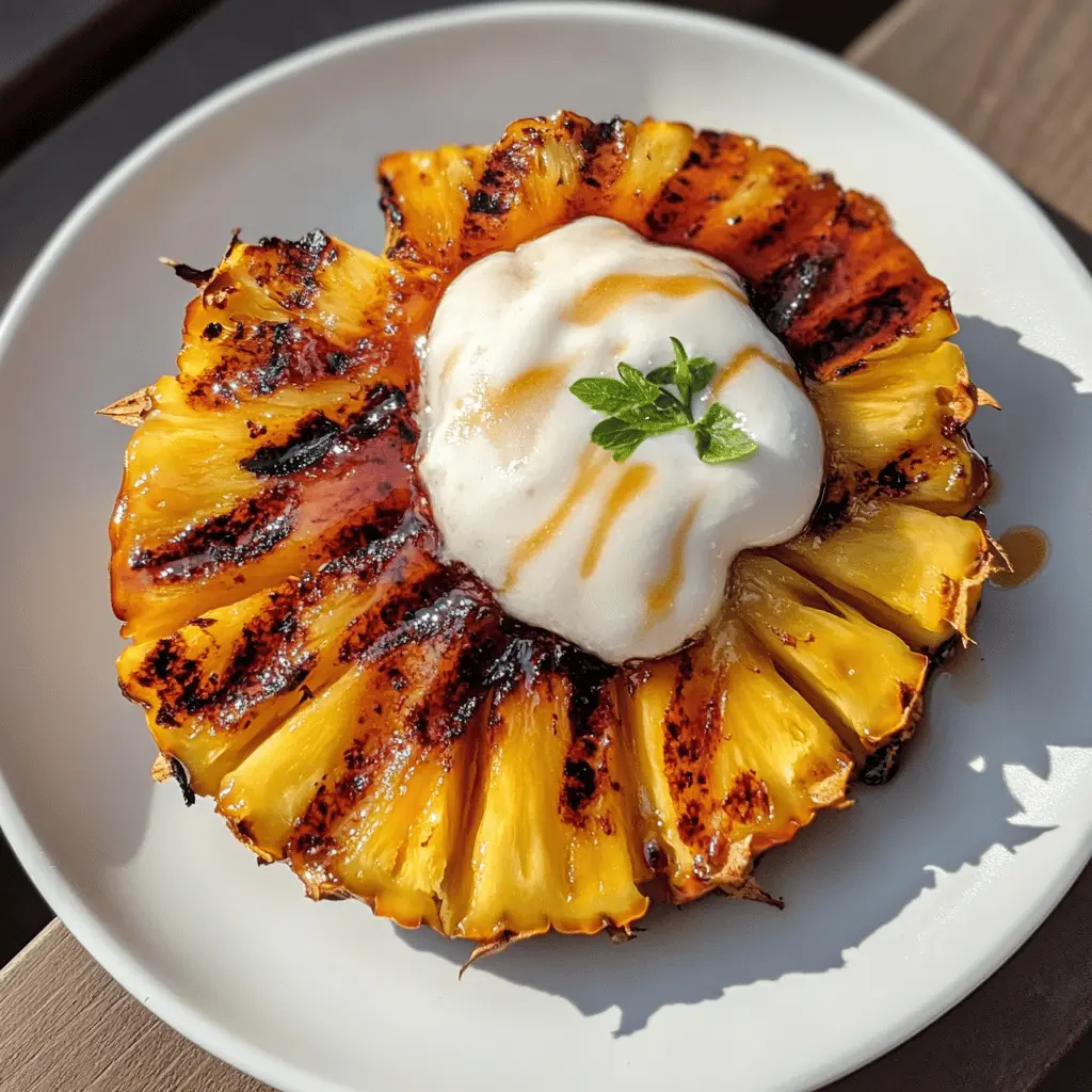 Get ready to enjoy a tropical delight with this Best Grilled Pineapple with Brown Sugar Rum Glaze! This recipe features juicy pineapple slices caramelized to perfection with a sweet and zesty brown sugar rum glaze. Perfect for summer barbecues or as a unique dessert, this dish will impress your guests! Save this recipe and bring a taste of the tropics to your table!